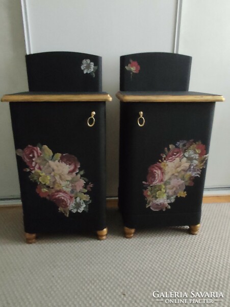 A pair of renovated Art Nouveau bedside tables