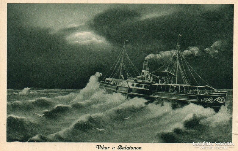 Ba - 019 Balaton sheets storm on the Balaton, postal clean (divaldy photo)