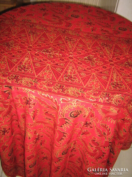 A beautiful light red tablecloth