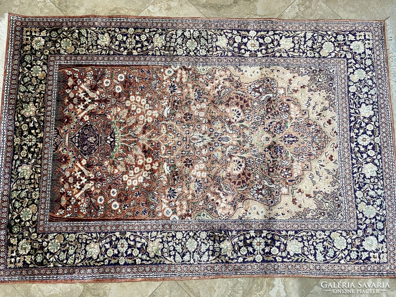 Cashmere 100% silk carpet 195x126