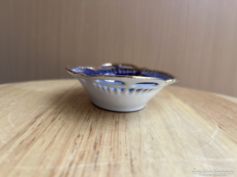 Pm antique German porcelain gilded ring holder bowl a48