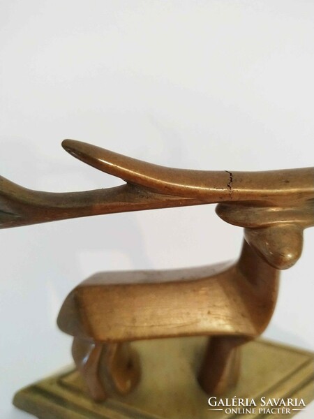 Art deco bronze deer