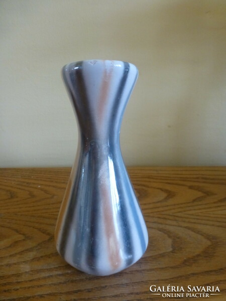 Retro striped mother-of-pearl glazed ceramic vase