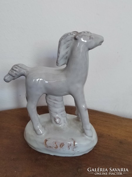 Cser Jolán applied art ceramic horse foal figure