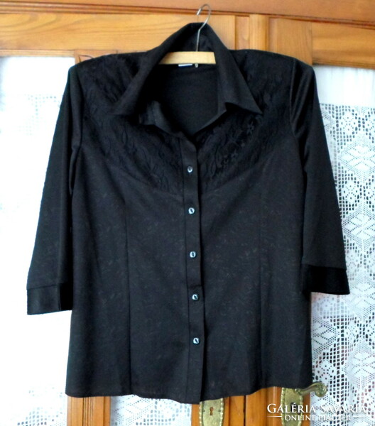Women's black shirt blouse, blouse
