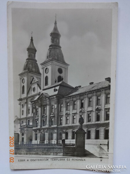 Régi képeslap:  Eger, A ciszterciták temploma és rendháza
