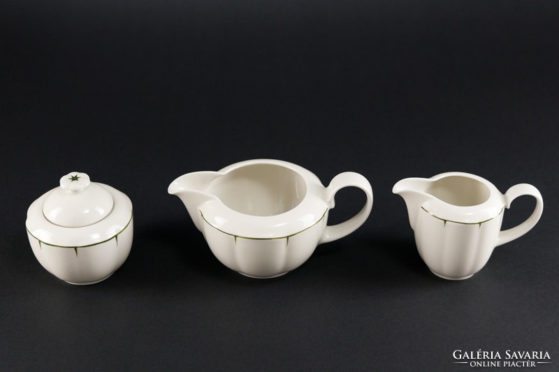 Höllóháza porcelain, 2 spouts + 1 sugar bowl, retro, marked