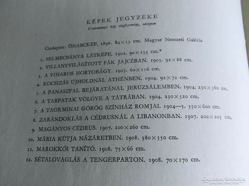 Ybl Ervin, Csontváry, 12 színes reprodukció beragasztva külön lapon, 1958