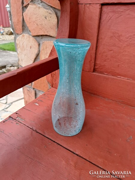 Retro rarer turquoise vase cracked beautiful veil glass veil Carcagi berek bath glass