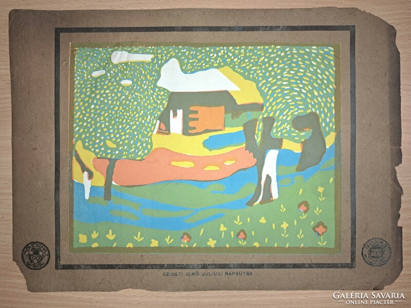 Szigeti Jenő: July sunshine. Color linocuts of the modern Hungarian Hungarian picture gallery