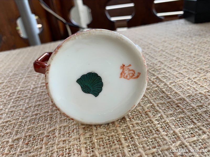 Antique Chinese porcelain coffee cup with spout and creamer