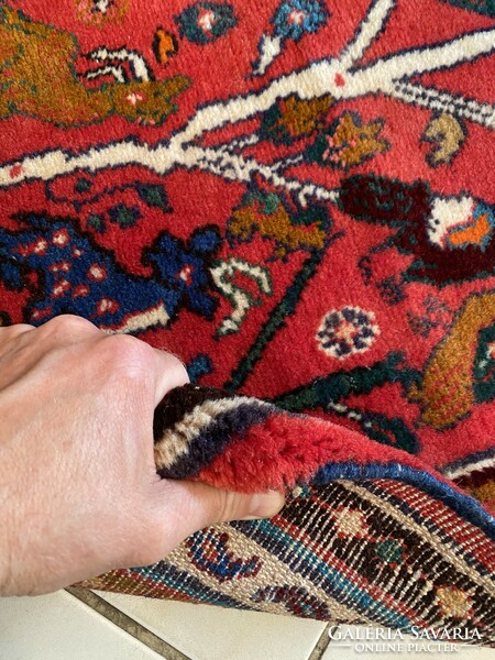 Handmade Iranian bird Persian carpet 75x140