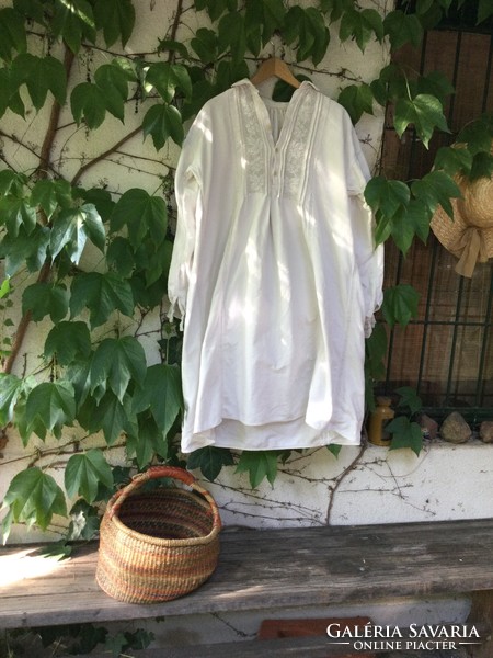 Beautiful ethnographic strong linen shirt nightgown dress.