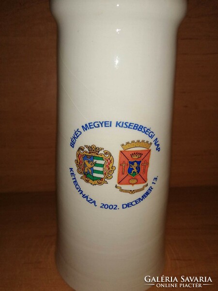 Békés Megyei Kisebbségi Nap Kétegyháza 2002. dec.13. kerámia váza - 24 cm magas (27/d)