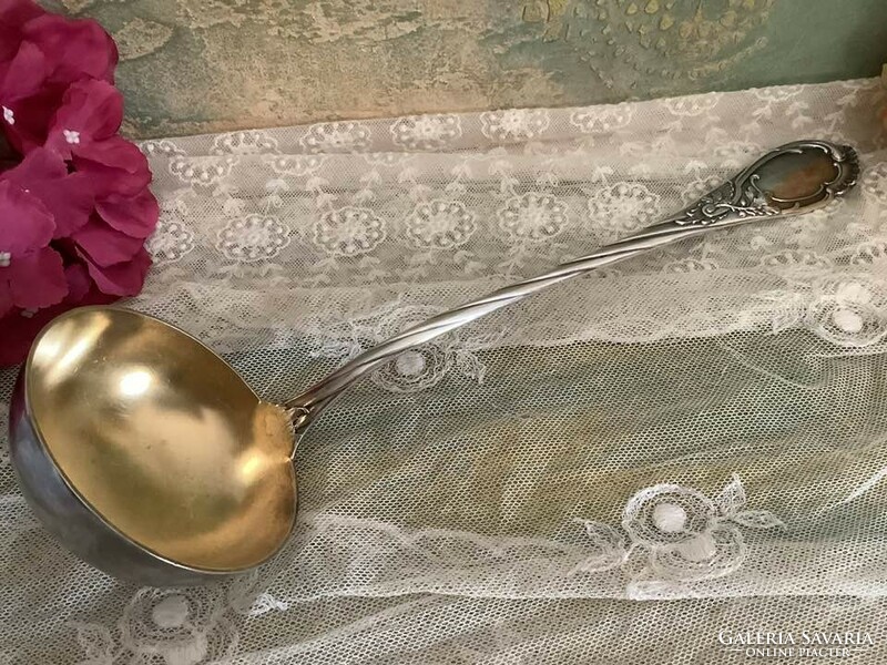Large silver-plated ladle