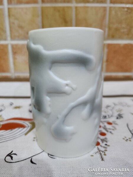 Hollóháza studio Bakó-Hetey rozália vase 9.5 cm