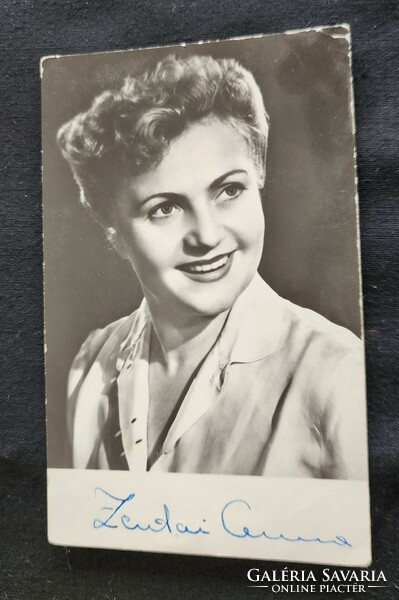 1956 Anna Zentai operetta soubrette actress self-signed photo sheet drama theater