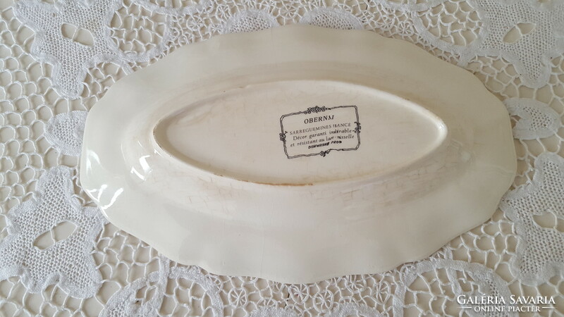 Old small oval serving bowl from Sarreguemines Obernai