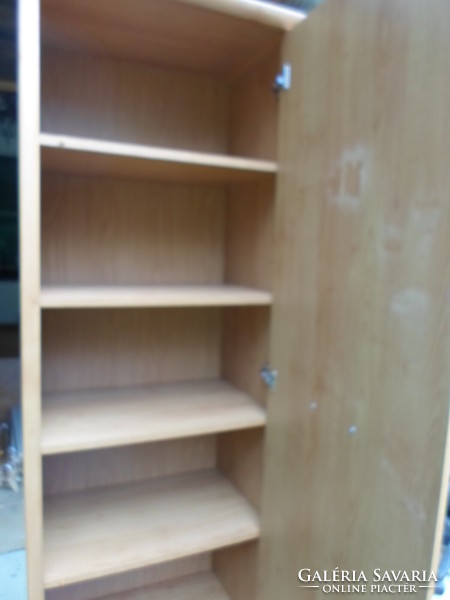 Syrius shelf cabinet, wardrobe, wardrobe (light brown, cream color)