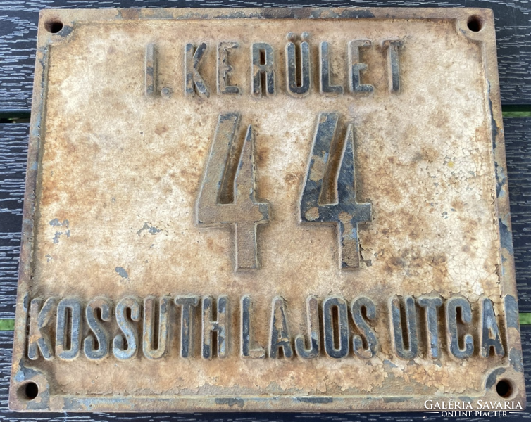 Cast iron house number plate (1.8 kg) - i. District kossuth lajos utca 44.