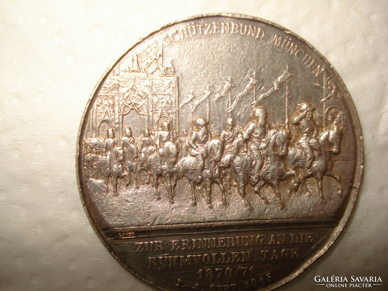 Bajor hercegi ezüstérem 1895. Az 1870/71 -es csata jelenettel.