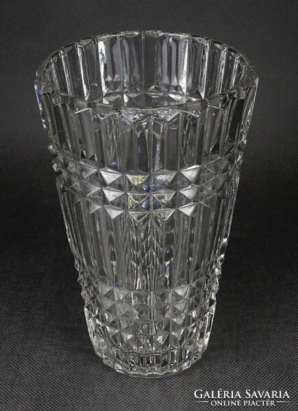 1N501 Bordázott üveg váza virágváza 20 cm