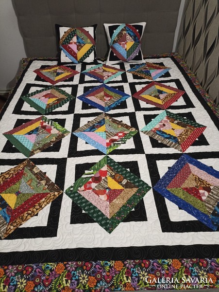 Diamond pops (Pattogó gyémantok) patchwork takaró