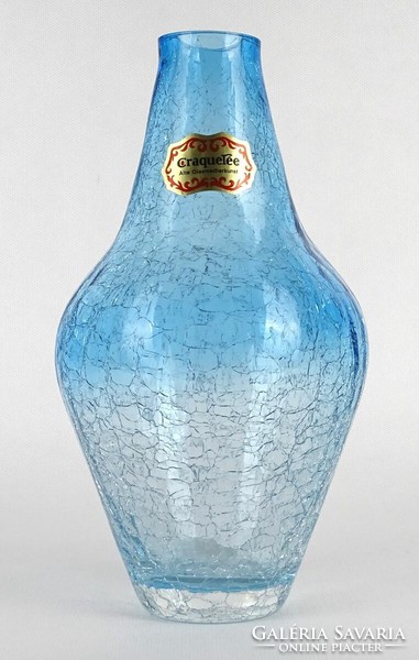 Marked 1N188 German craquette veil glass vase 20.5 Cm