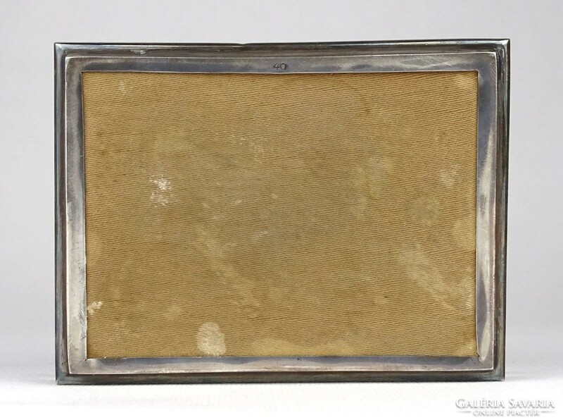 1N387 antique wooden mint silver-plated alpaca cigarette box