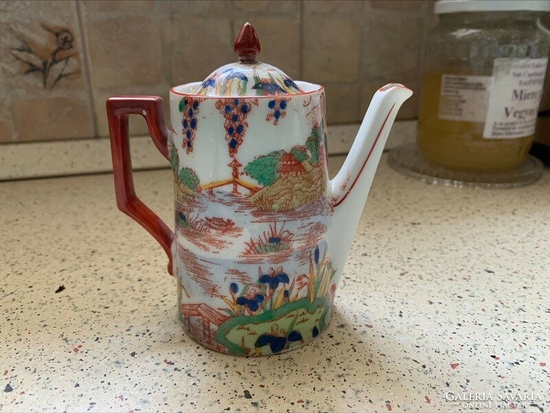 Antique Chinese porcelain coffee cup with spout and creamer