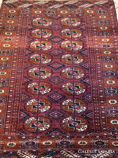 Semi antique Turkmen tekke carpet 85x110