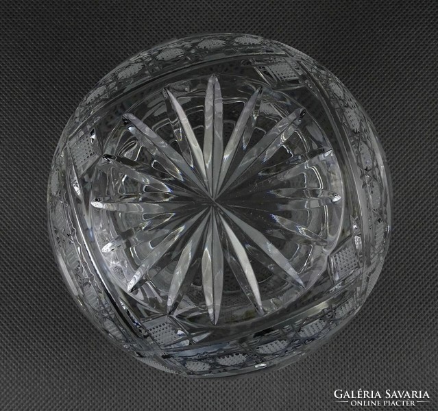 1N405 Régi kristály gömbváza 10.5 cm