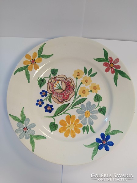 Hand-painted granite ceramic decorative plate