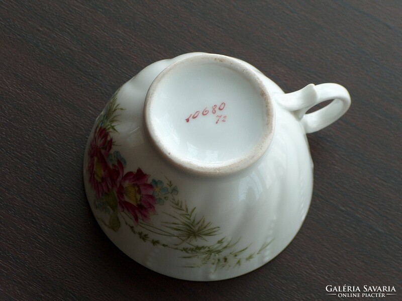 Flawless old thick-walled floral embossed tea cup