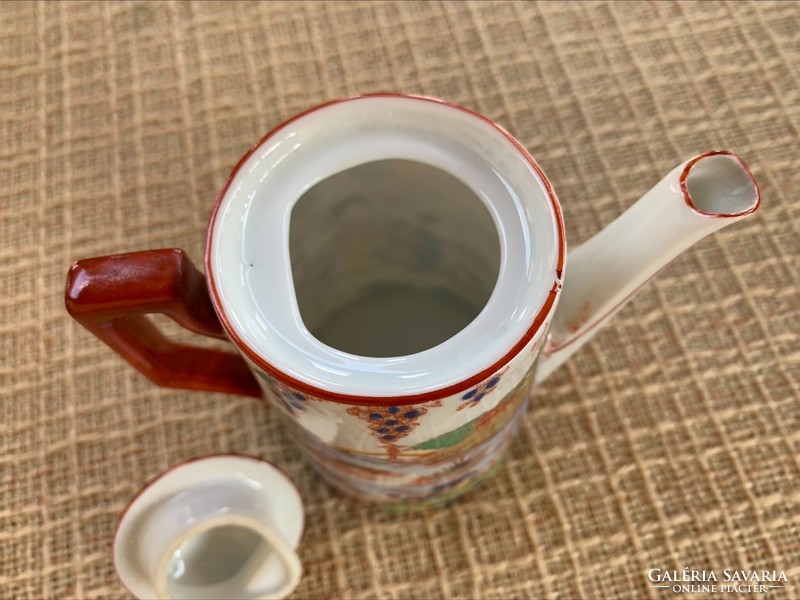 Antique Chinese porcelain coffee cup with spout and creamer