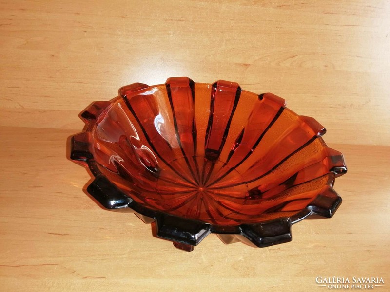 Art deco üveg asztalközép kínáló 26,5 cm (39/d)