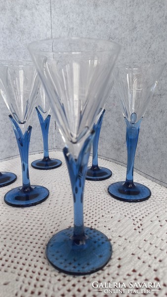Beautiful Italian Luigi Barmioli crystal glass set (0.5dl), marked, 6 pieces,