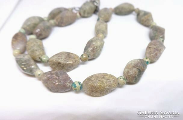 Picture jasper natural mineral necklace