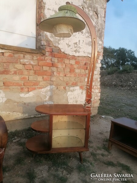 Art deco floor lamp with bar cabinet for sale! Floor lamp with bent stem cabinet for sale! Old retro