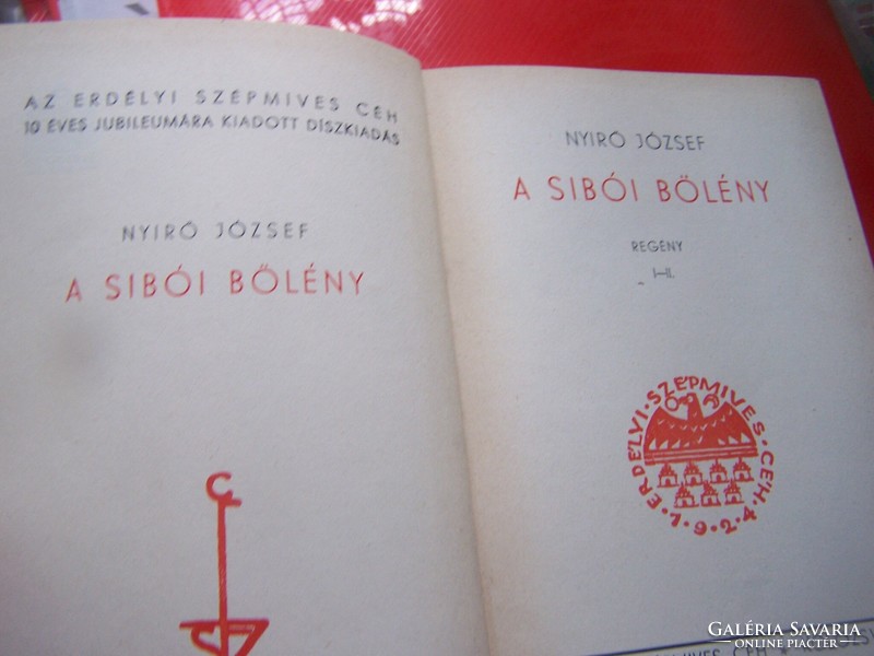 Nyírő József: A sibói bölény I-II,regény,kiadói vászonkötésben.Díszkiadás.1924-1934.