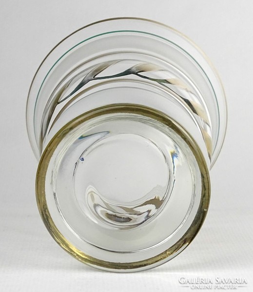 1N416 Régi festett aranyozott fújt üveg pohár