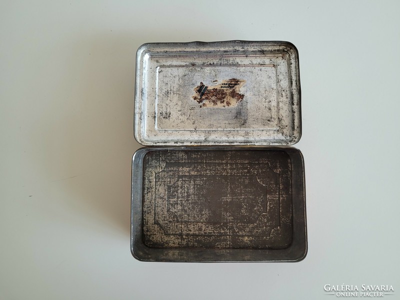 Régi fémdoboz hóvirág mintás vintage Szent István Cikória Kávépótlék doboz
