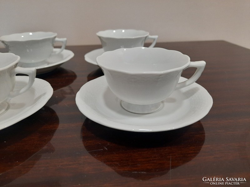 6 pcs white Herend porcelain coffee cup + saucer