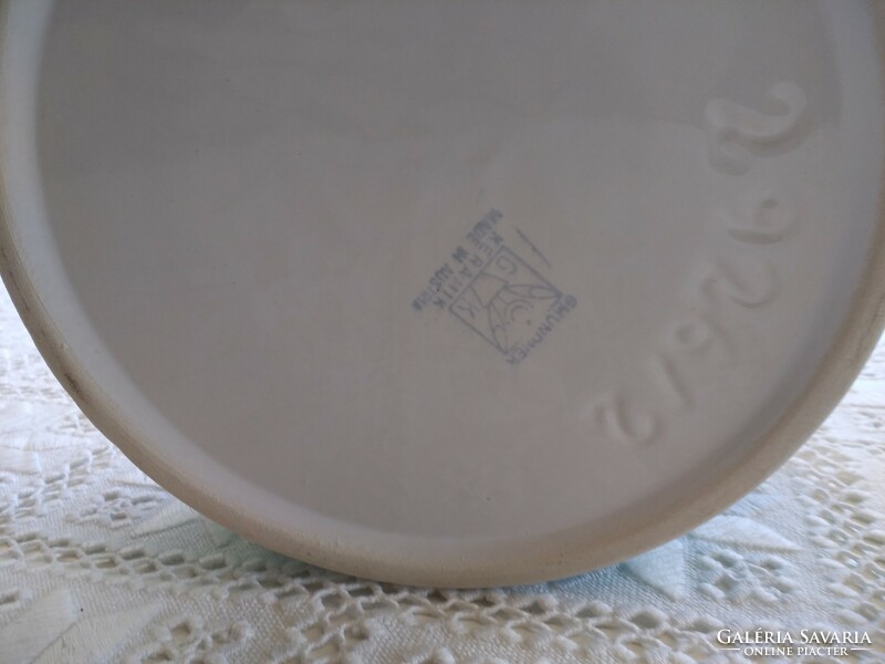 Szivecskés gmundner austria striped ceramic biscuit holder bonbonier