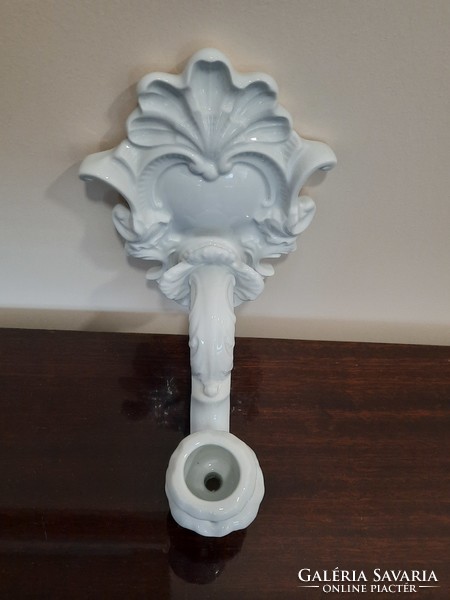 White Herend porcelain wall candle holder