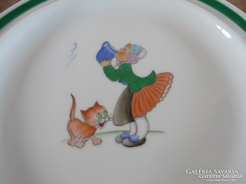 Antique children's story plate from Herend