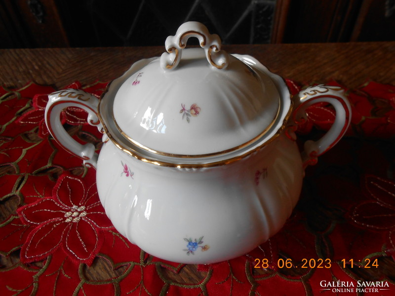 Zsolnay small flower patterned sugar bowl for tea set