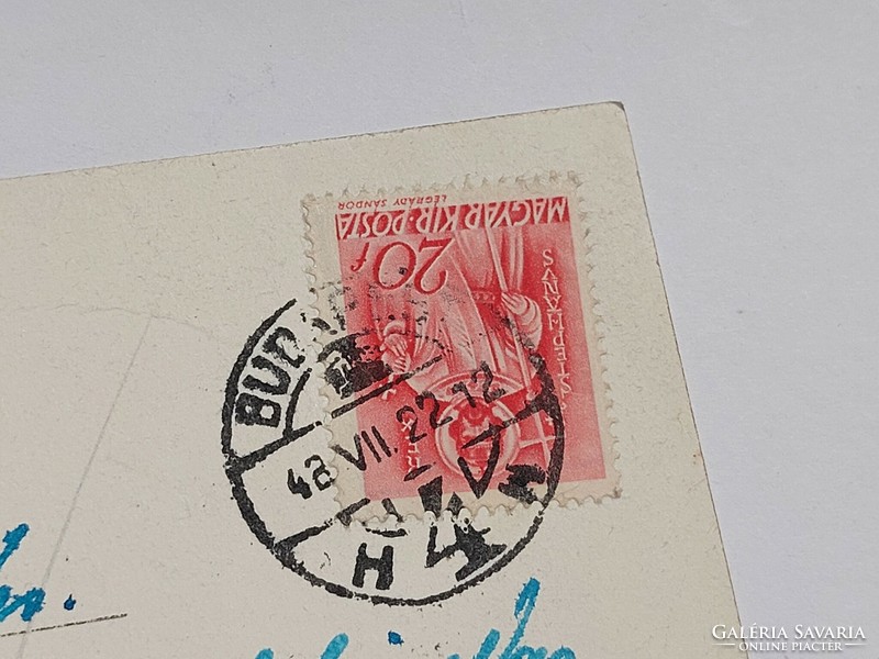 Régi képeslap 1943 Balaton alkonyat