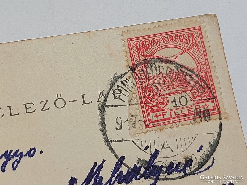 Régi képeslap 1917 Balaton csónakázók