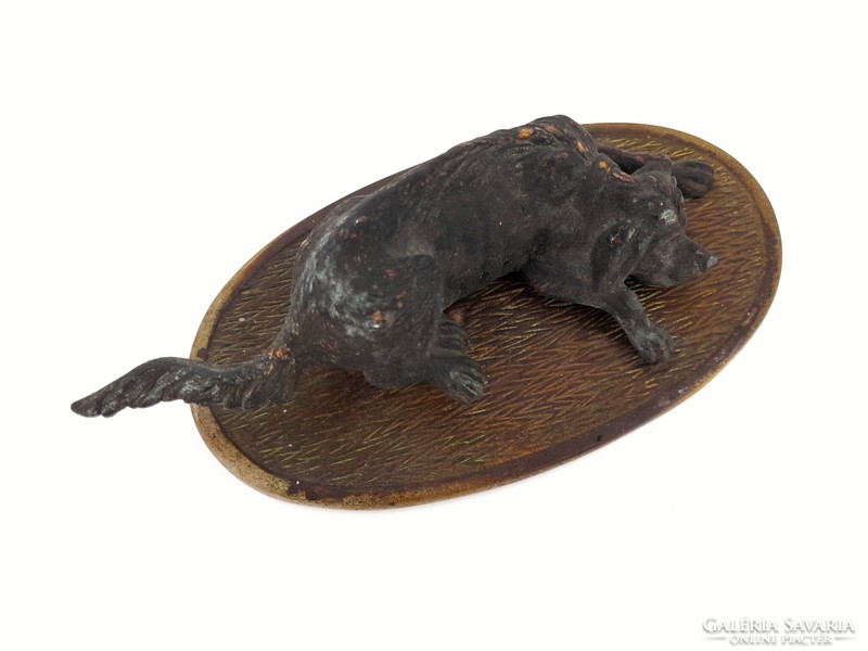 Antique bronze, copper dog door knocker, 18 cm